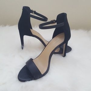 Classic black strap heel